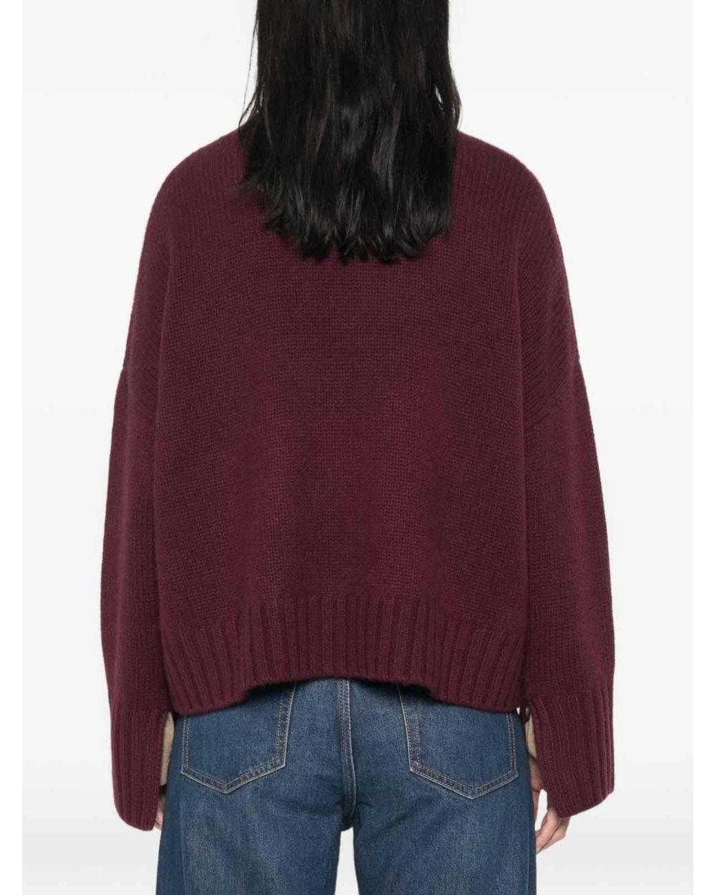 Soft Goat Red Cashmere Turtle-Neck Sweater