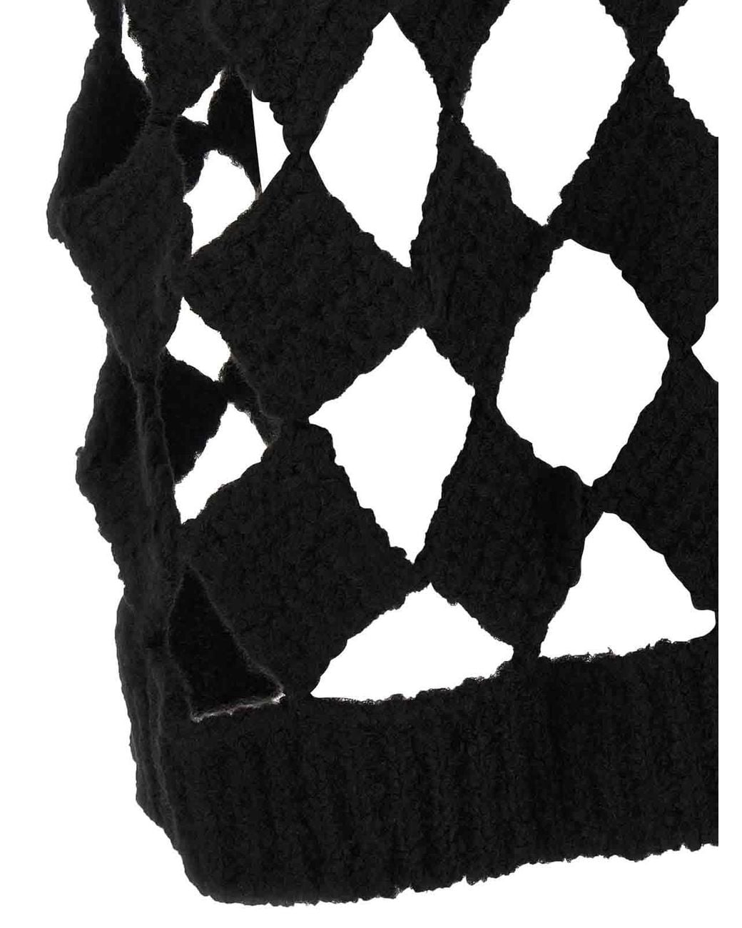 Rick Owens Black Sarutanya Cashmere-Silk Top