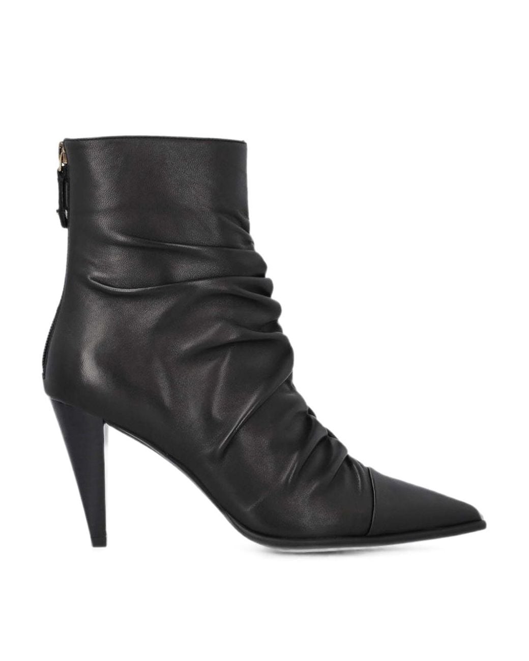 Pinko Black Vane Leather Ankle Boots