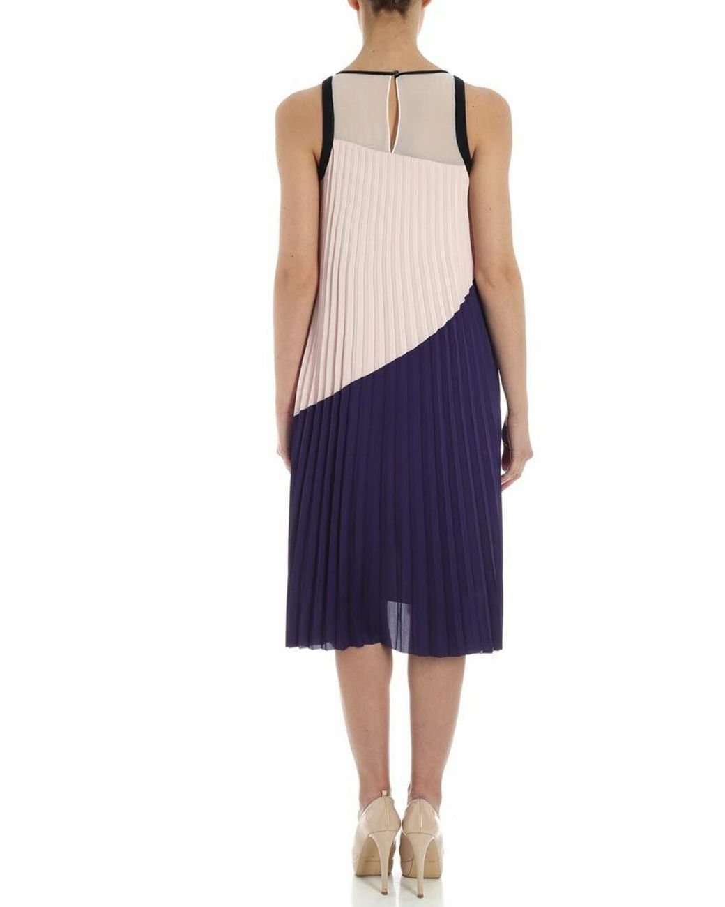 Karl Lagerfeld Blue And Pleated Dress