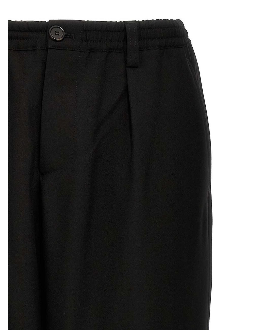 Marni Black Tropical Wool Crop Pants for men