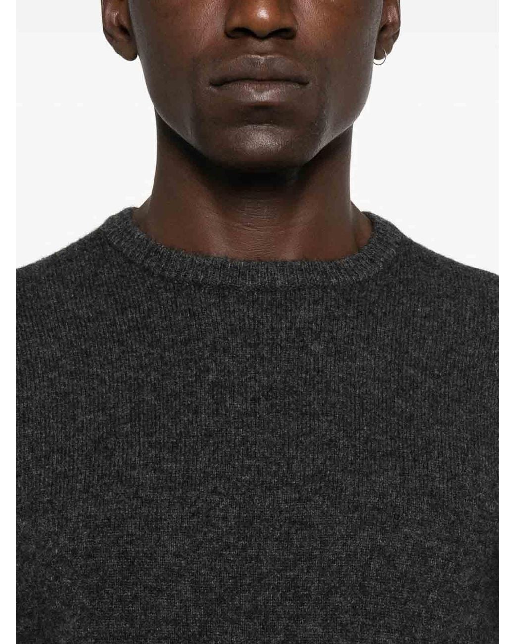 Peuterey Black Textured Knit Sweater With Crew Neckline for men