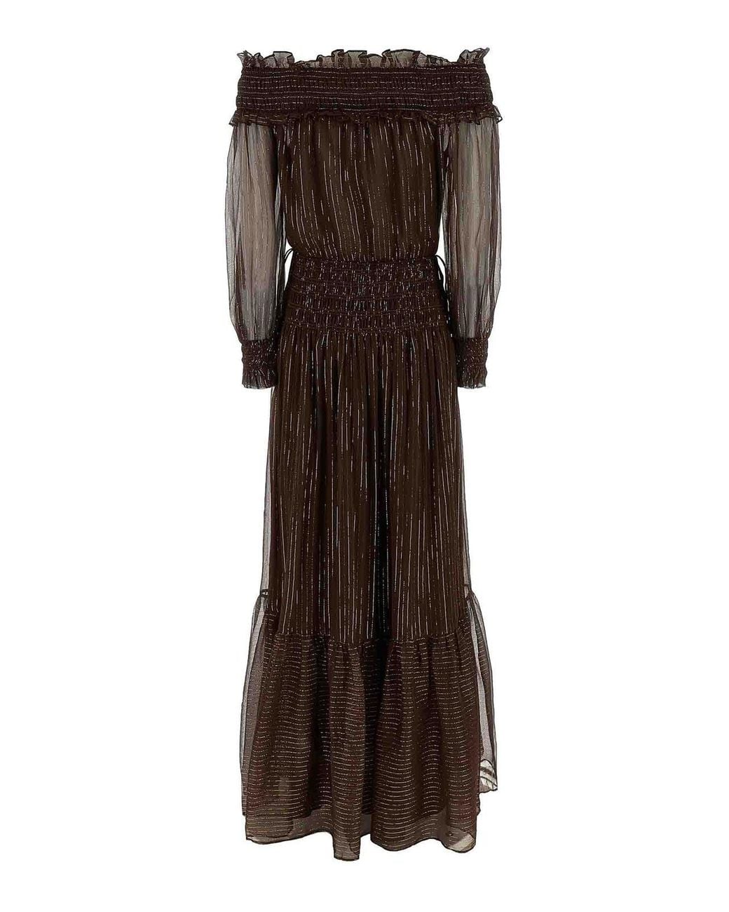 Maxi Robe Self-Portrait en coloris Brown