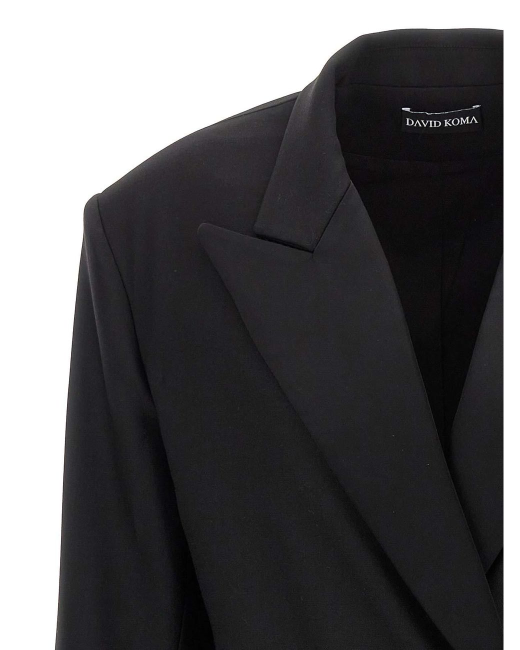 David Koma Black Tailored Tuxedo Blazer