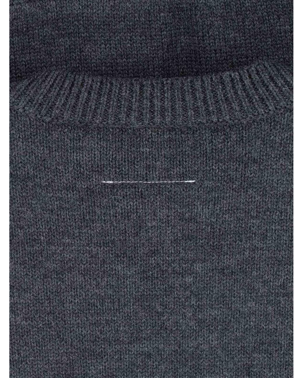 MM6 by Maison Margiela Gray Logo Sweater for men