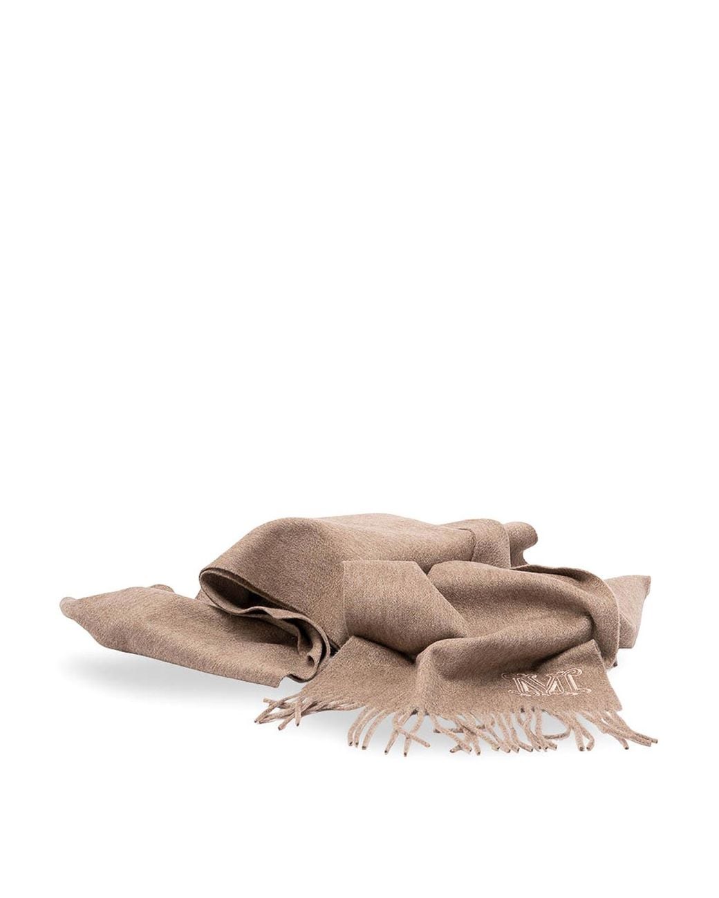 Max Mara Black Cashmere Stole With Monogram Embroidery