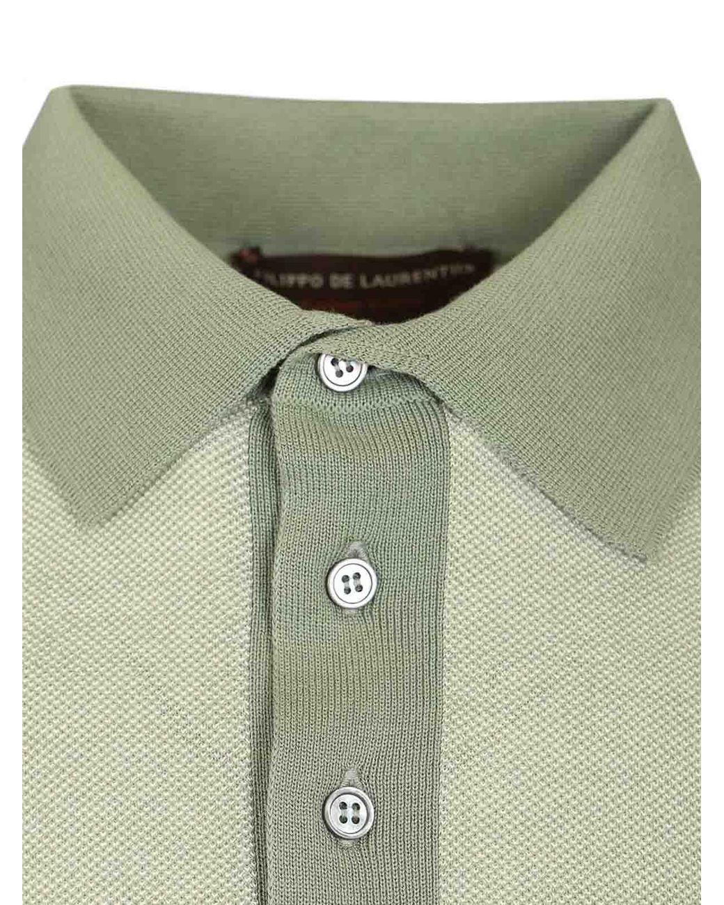FILIPPO DE LAURENTIIS Gray Pique Polo Shirt for men