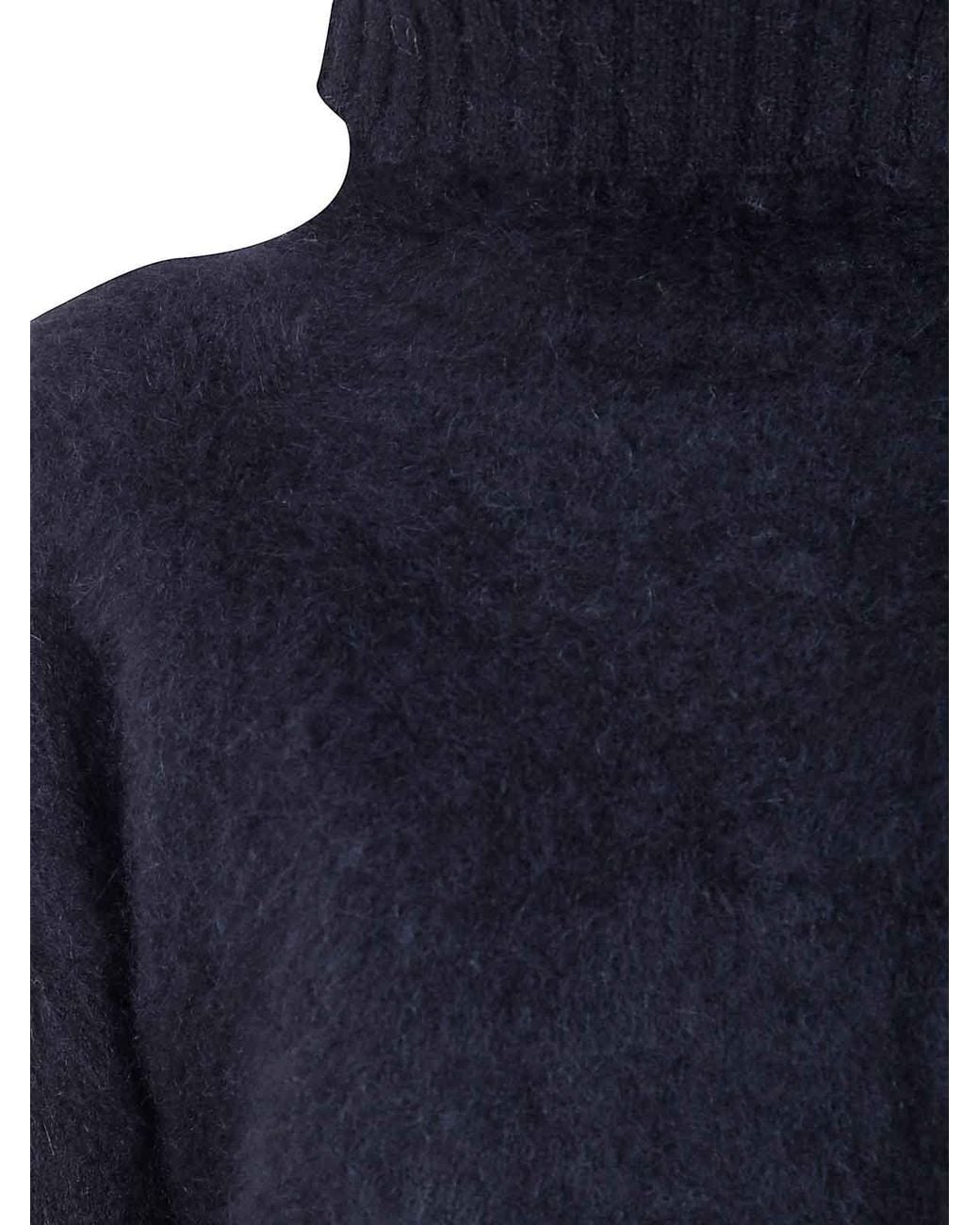 Uma Wang Blue High Neck Top