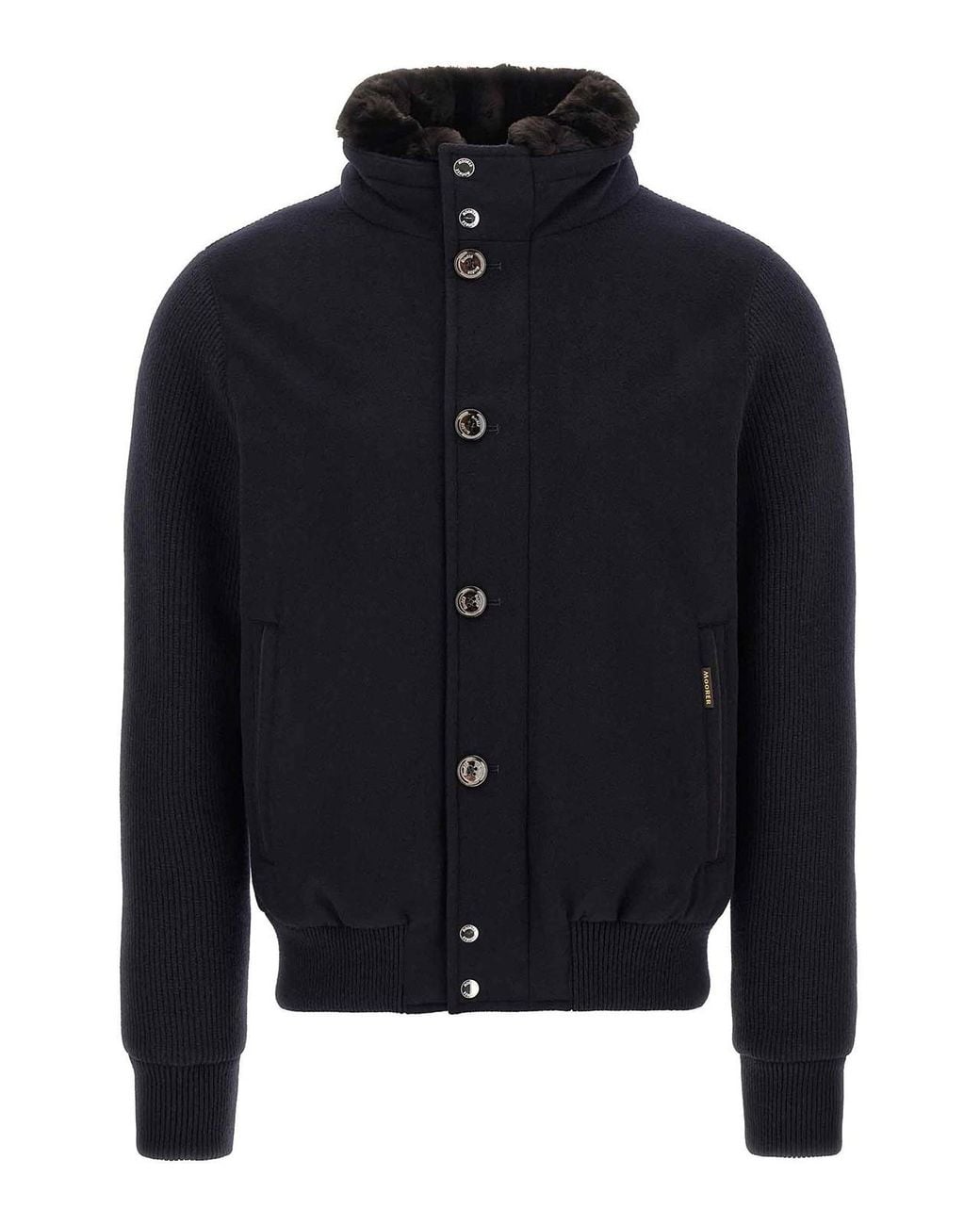 Moorer Blue Levion Wool And Cashmere Bomber Jacket for men