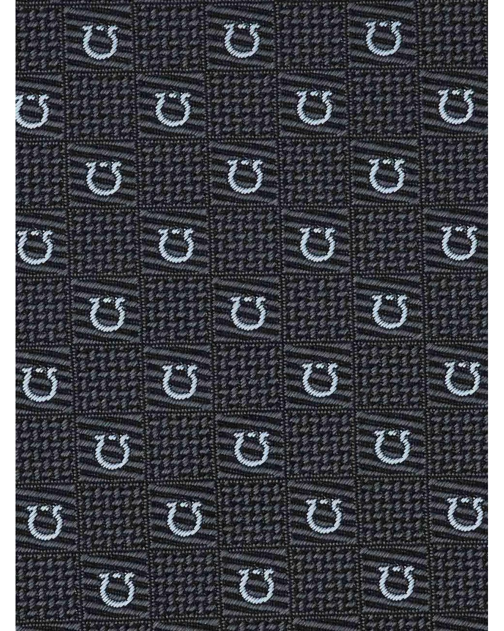 Ferragamo Blue Gancini Silk Jacquard Tie for men