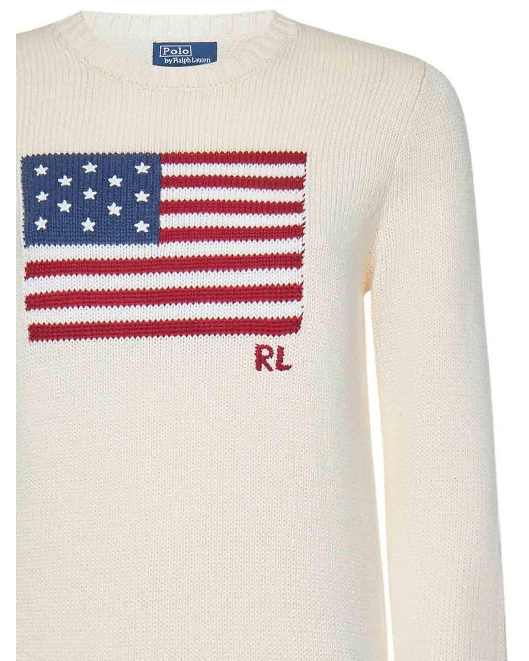 Polo Ralph Lauren White Creamy Cotton Knit Pullover