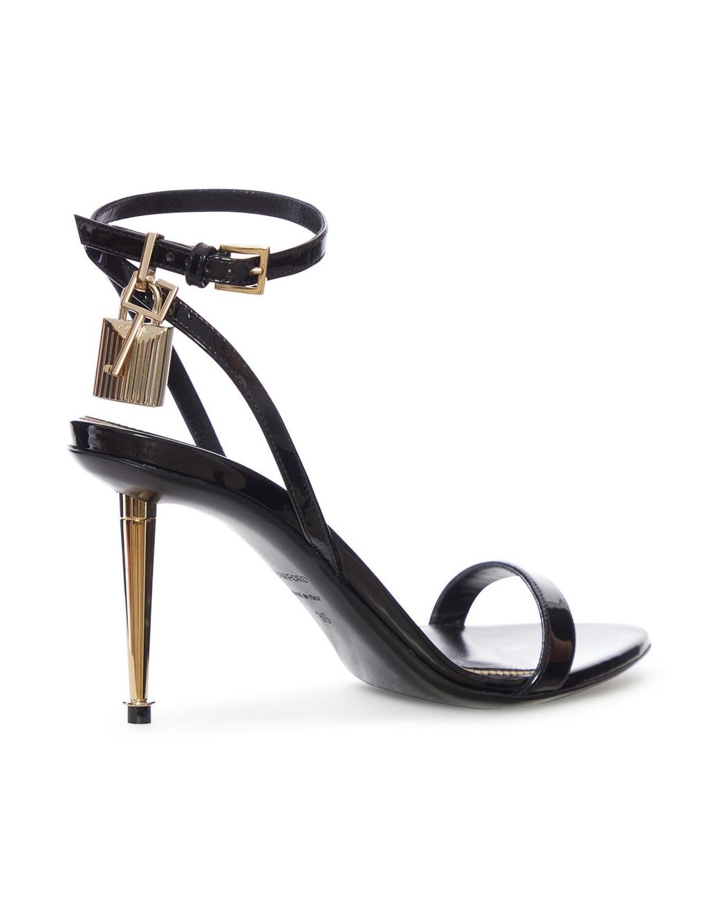 Tom Ford White High-Heeled Patent Leather Stiletto Sandals