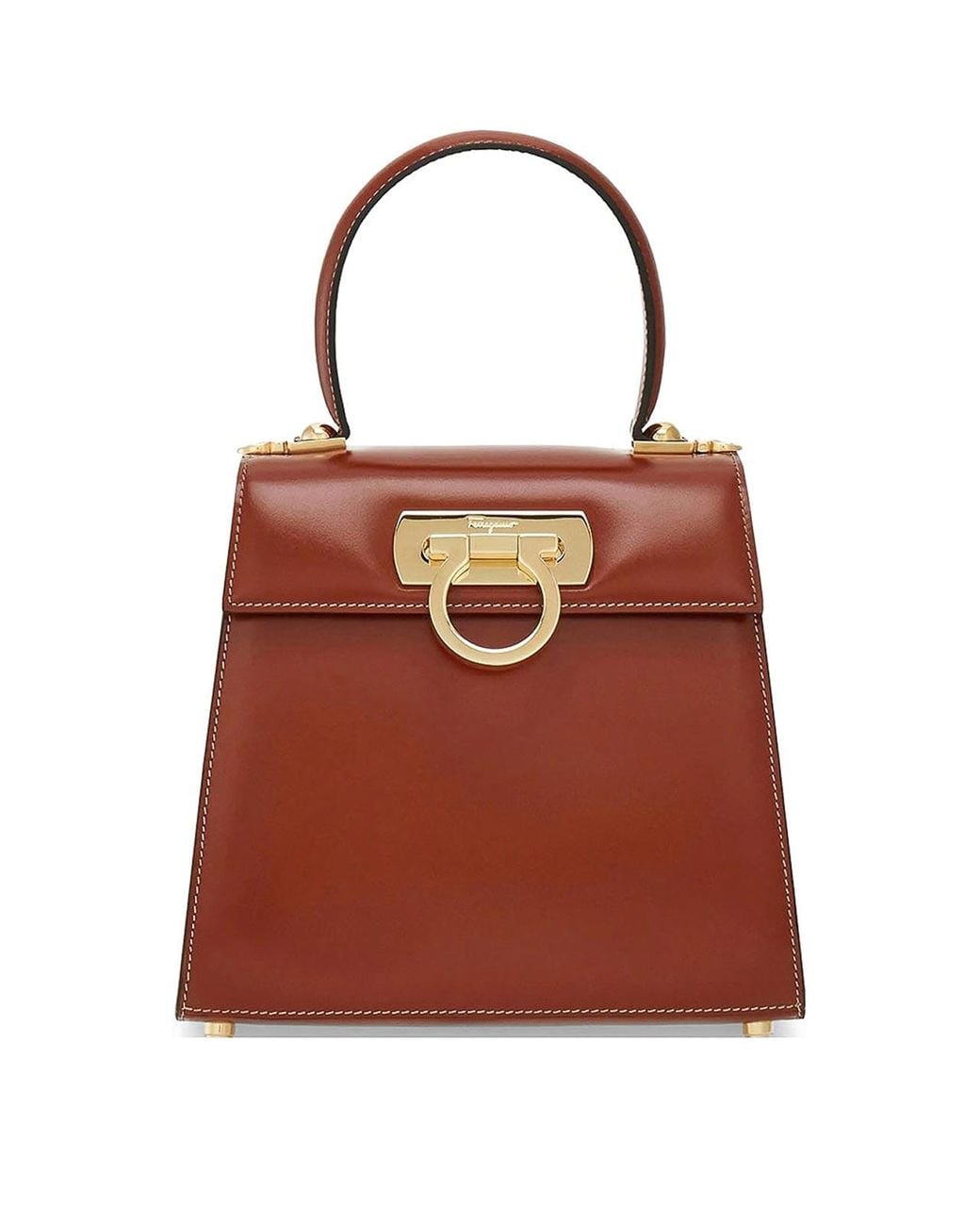 Ferragamo Red Iconic Top Handle Small Bag
