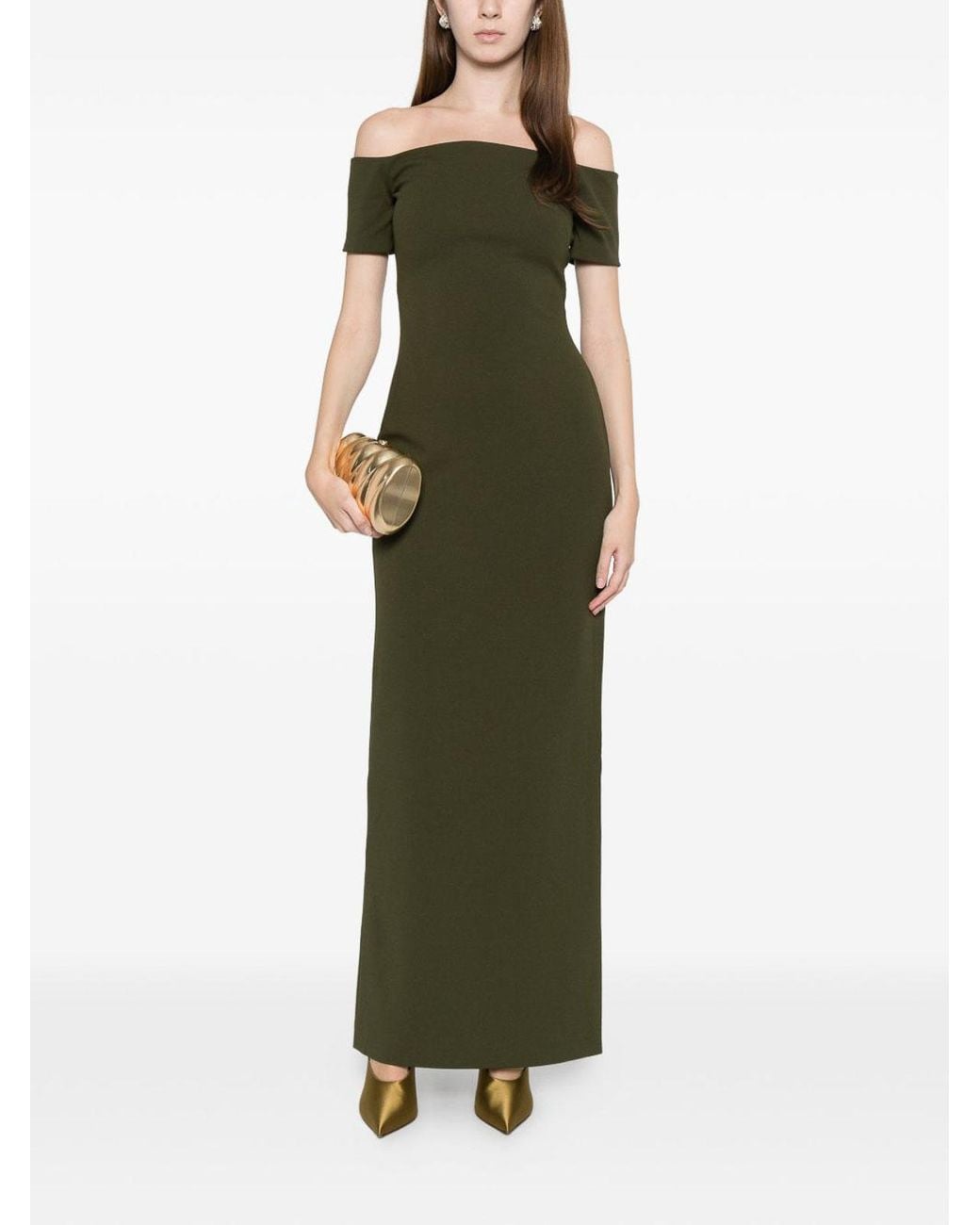Solace London Green Dress With Shoulders