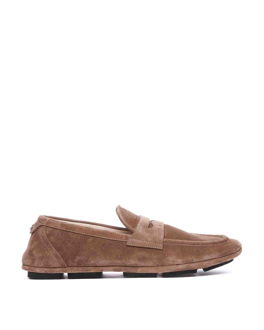 Dolce & Gabbana Brown Loafers Round Toe Slip On for men