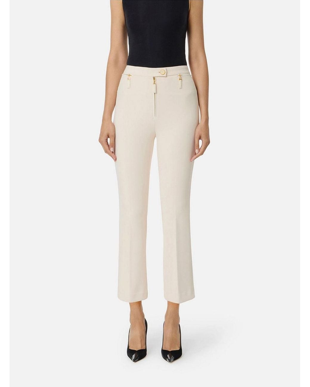 Elisabetta Franchi White Trousers