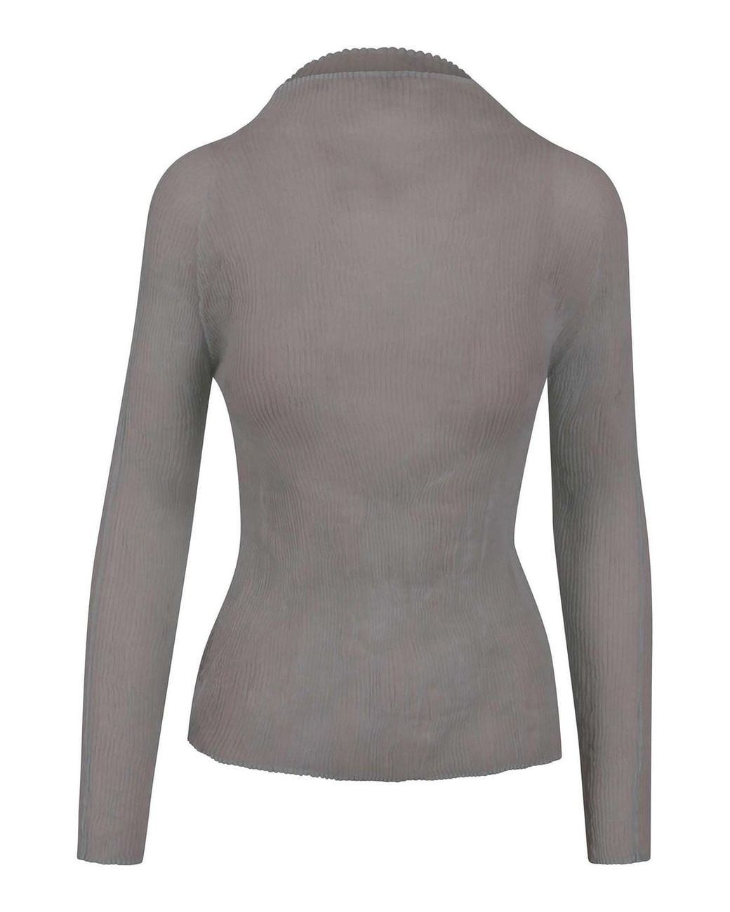 Issey Miyake Gray Blouse With Wide Neckline