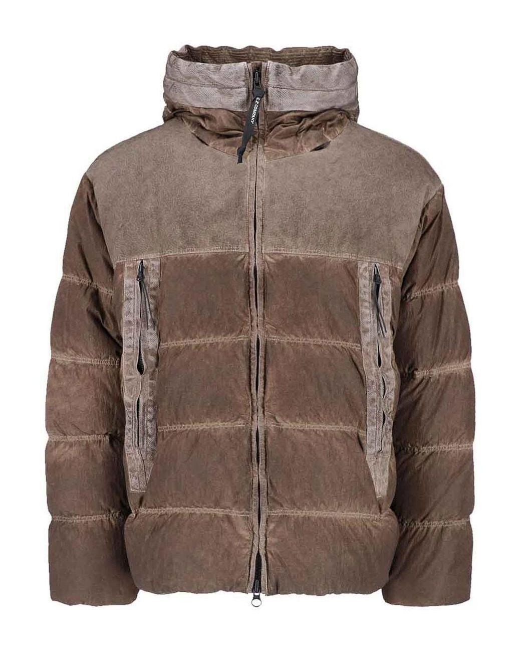 C P Company Brown Padded Down Jacket for men