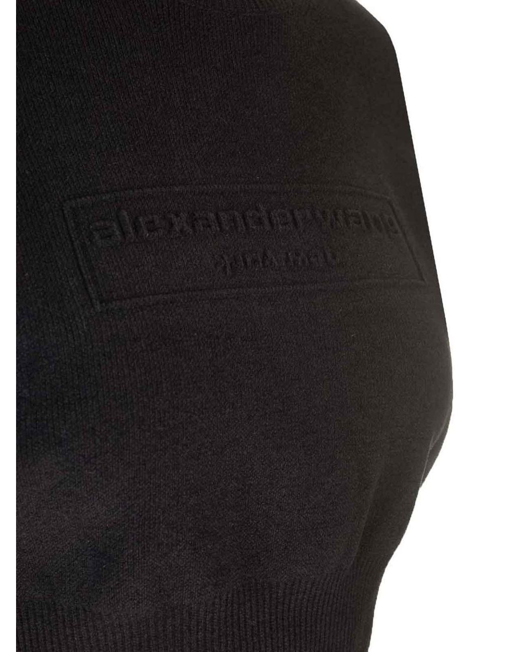 Alexander Wang Blue Cropped Crew Neck Sweater