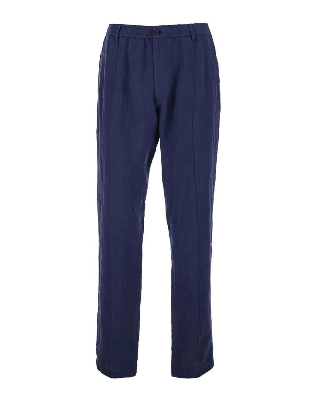 Emporio Armani Blue Linen Trousers for men