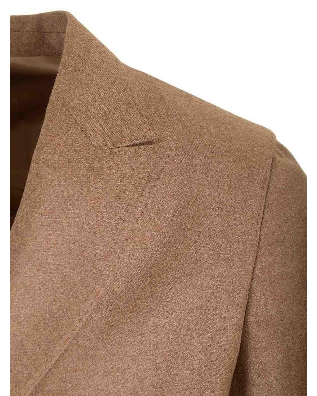 Barba Napoli Brown Easy Double Breasted Jacket for men
