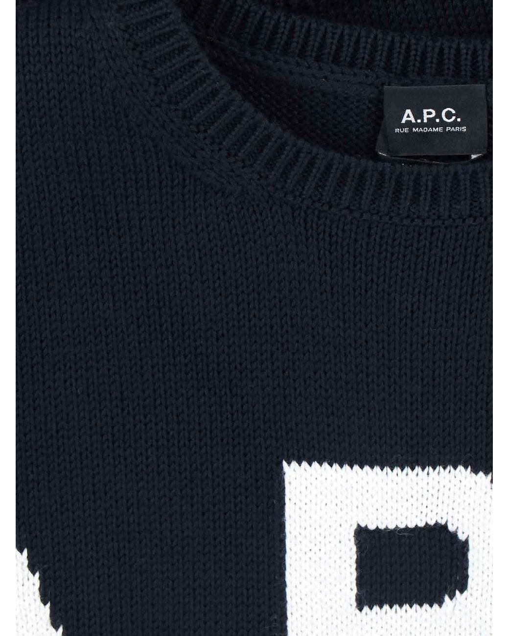 A.P.C. Blue Logo Sweater for men
