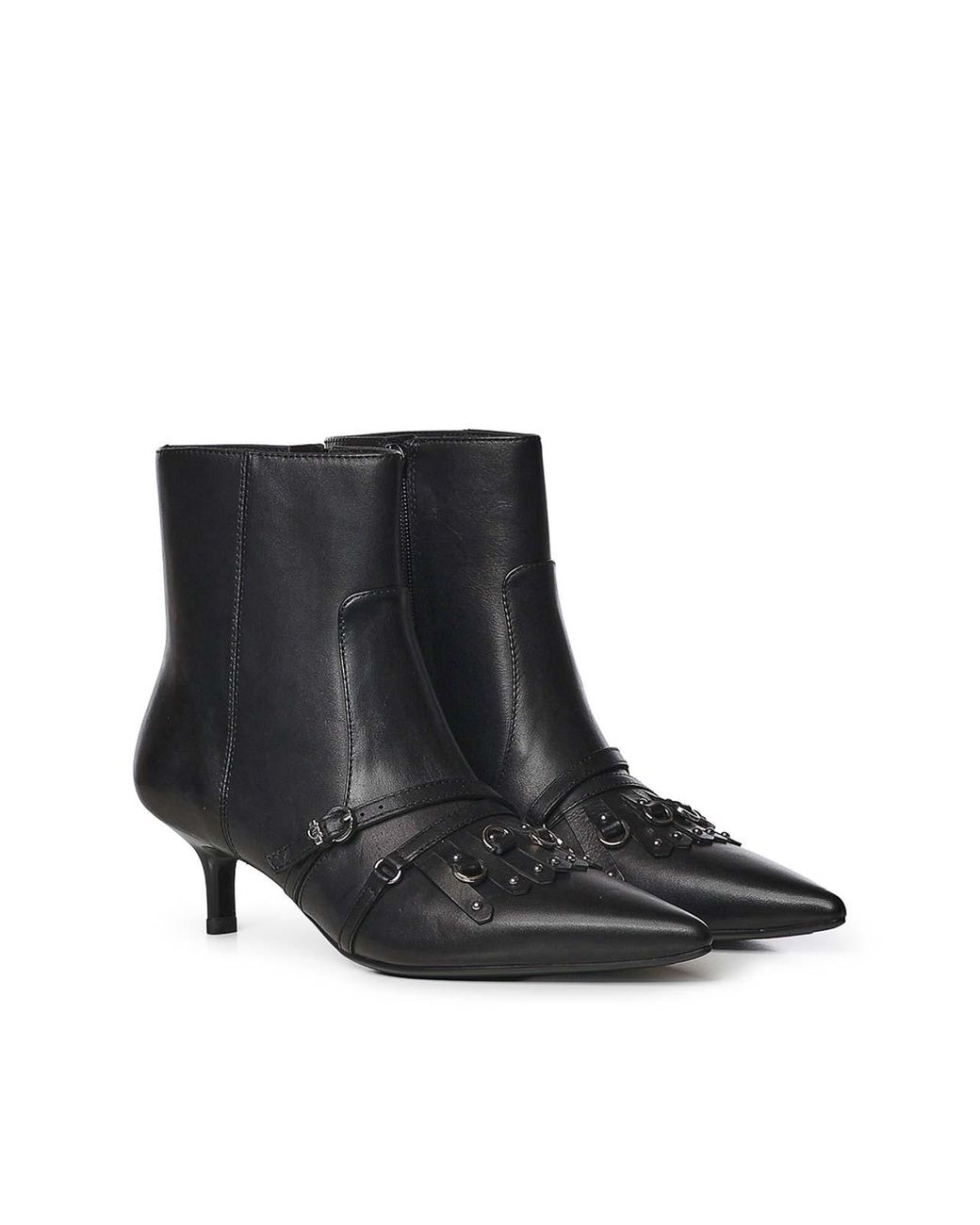 Pinko Black Gloria Leather Ankle Boot
