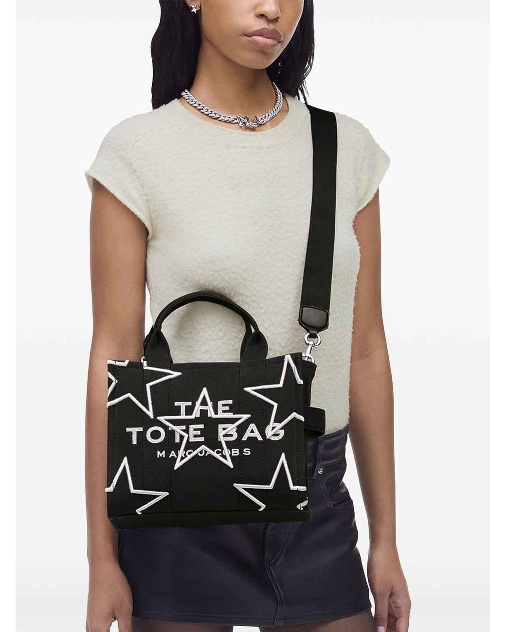トートバッグ Marc Jacobs Black Canvas The Tote Shopping Bag Luxury Designer Tote Bags | Marc Jacobs