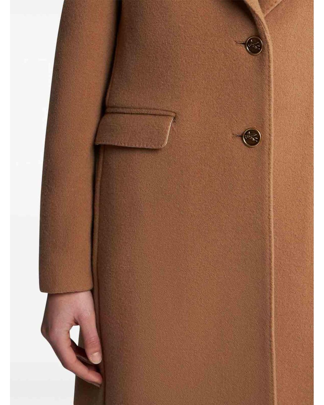 Etro Brown Coat With Engraved Logo