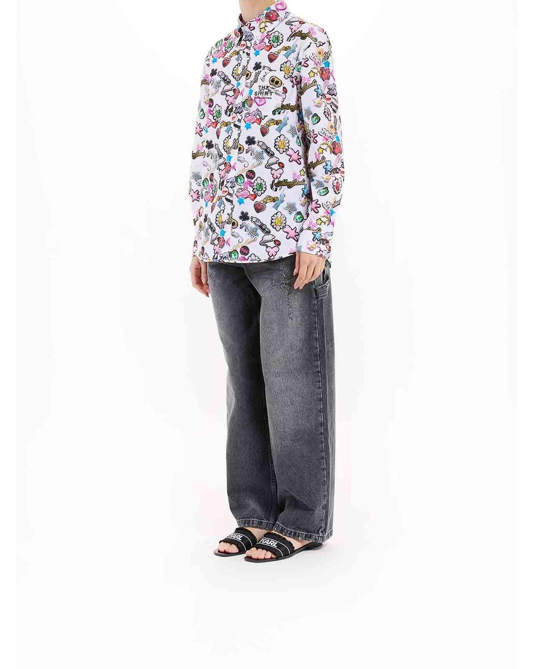 Marc Jacobs White The Sticker Print Shirt