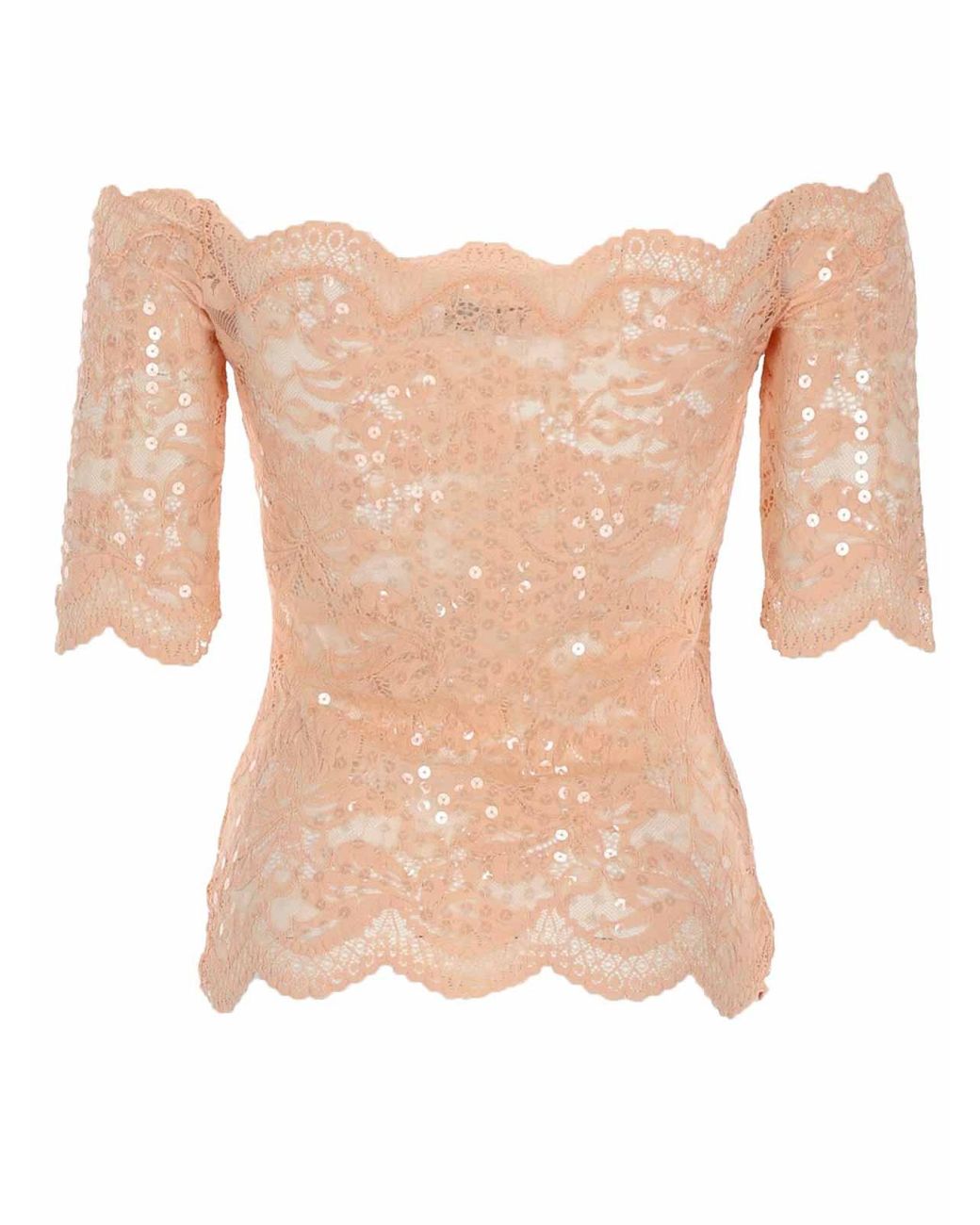 Rabanne White Lace Top With Sequins