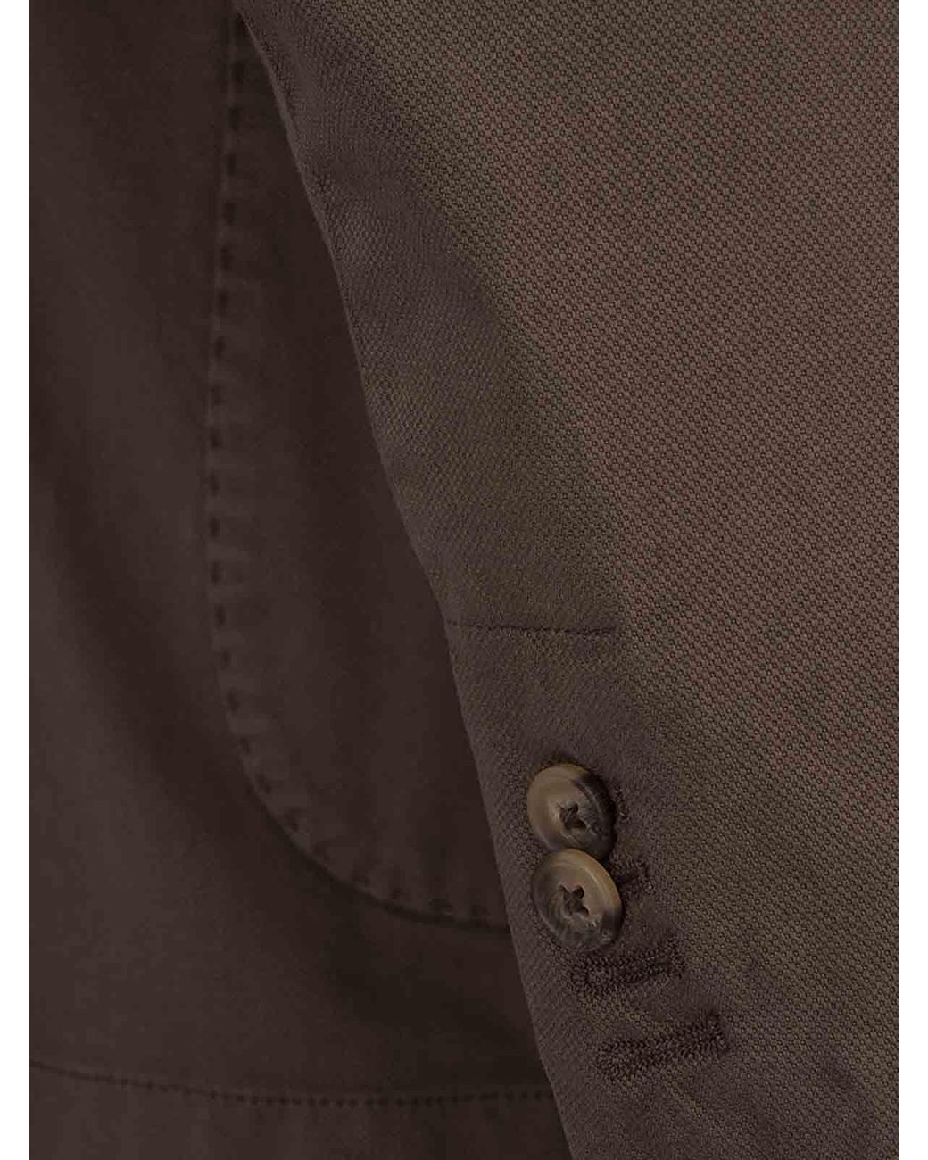 RUSSO CAPRI Brown Oxford Cotton Blazer for men