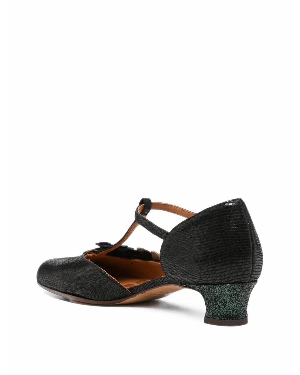 Chie Mihara Black Izfera T-Bar Leather Pumps