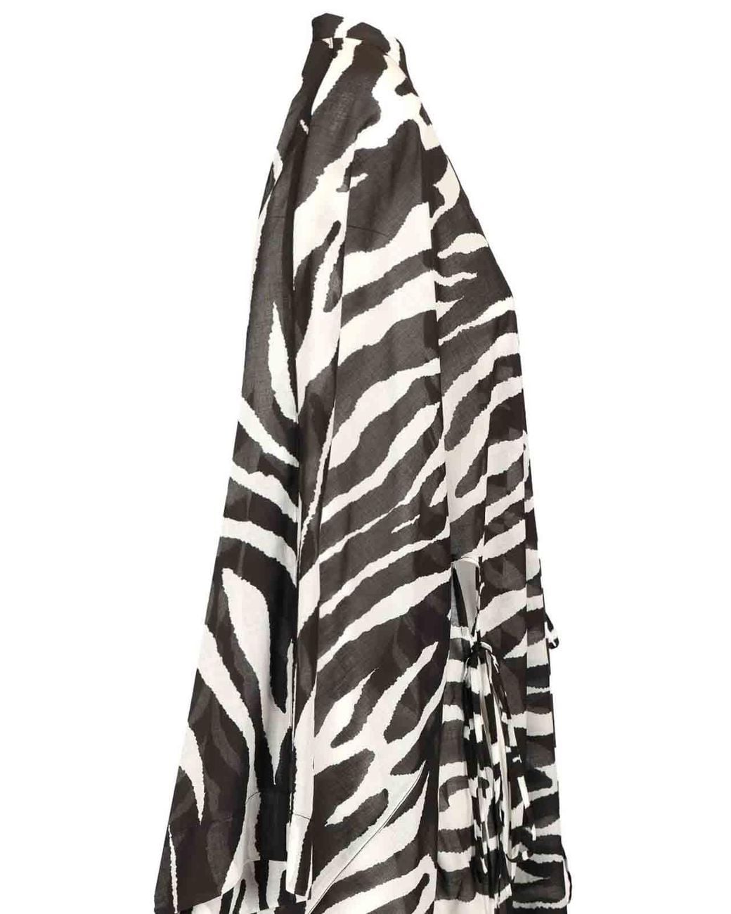 The Attico White Zebra Print Caftan