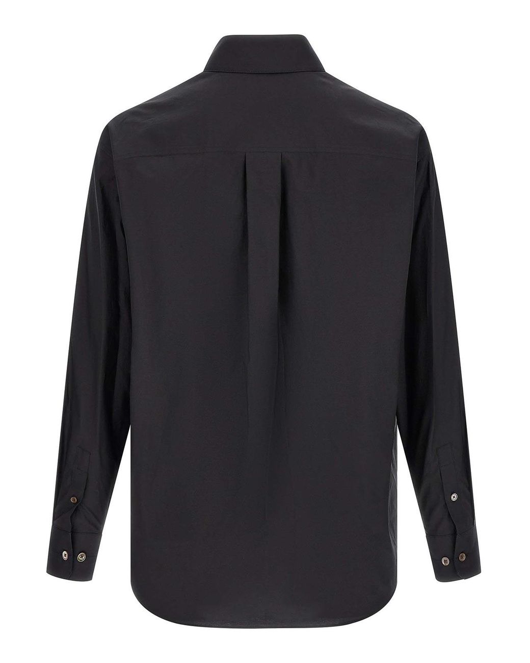 Lemaire Black Cotton And Silk Shirt for men