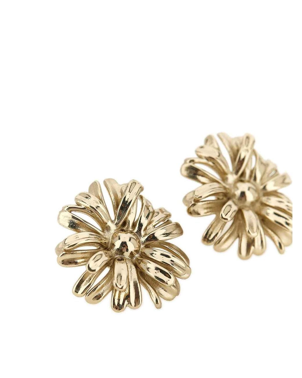 Dries Van Noten Metallic Flower Earrings