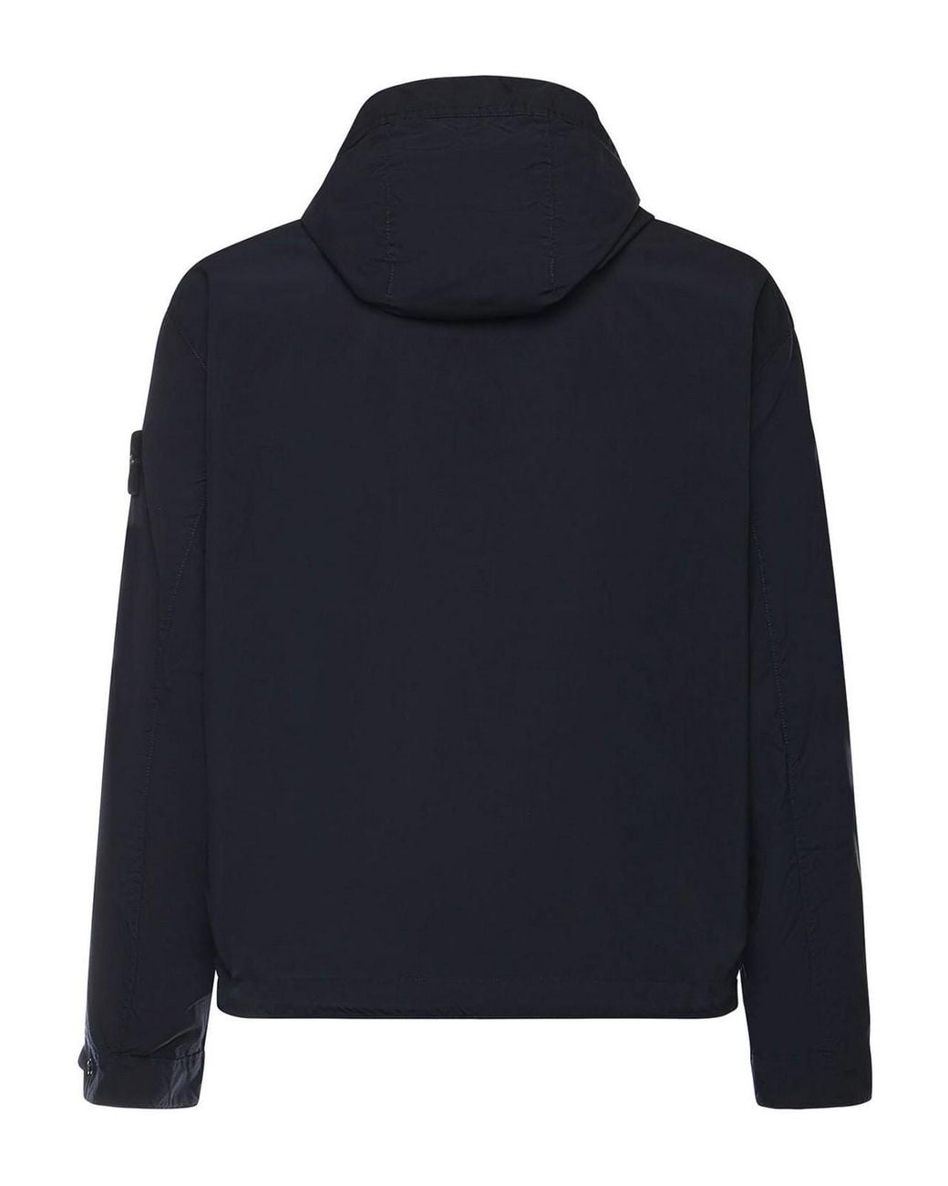 Stone Island Blue Hooded Jacket With Logo for men