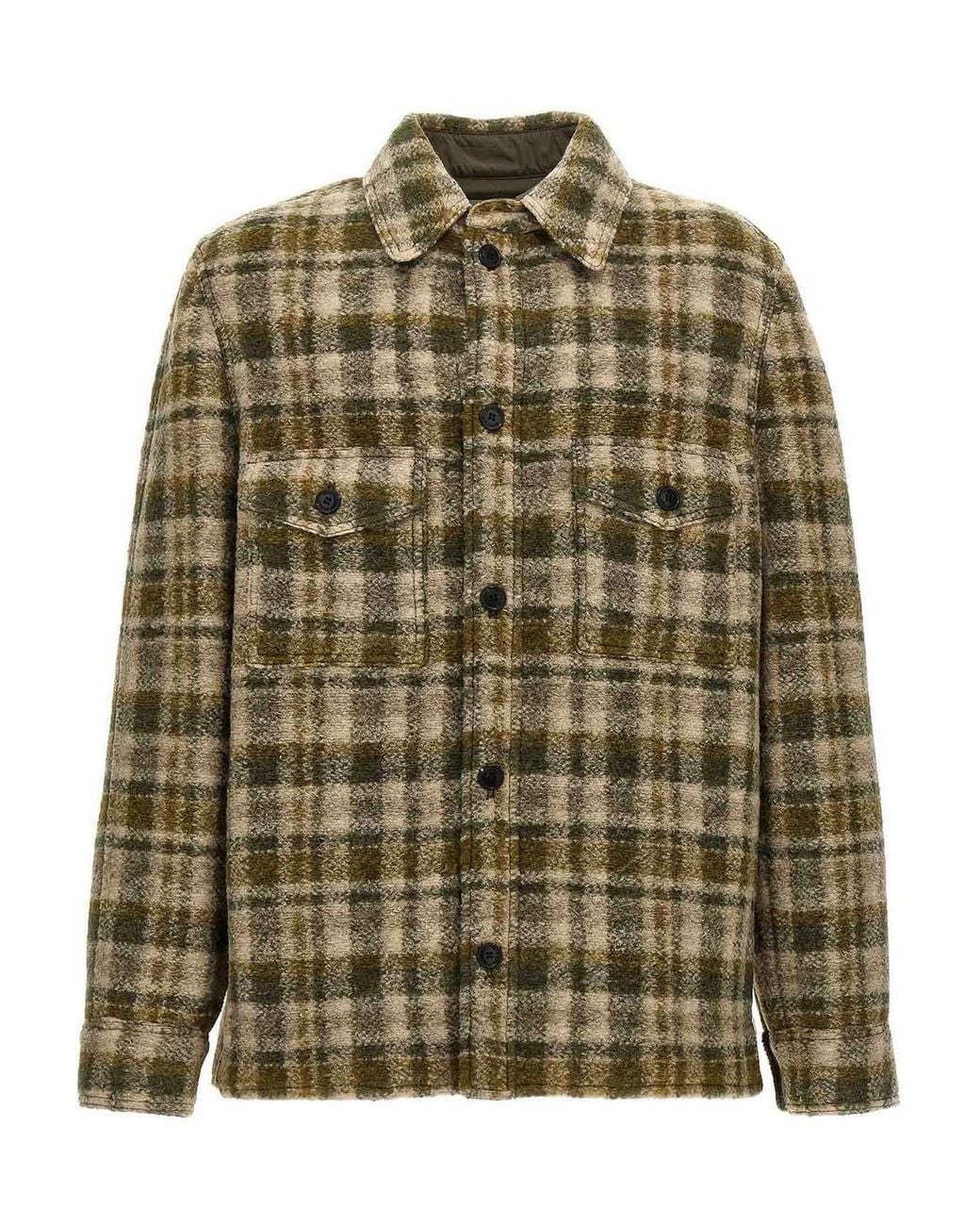Isabel Marant Green Plaid Casual Jacket With Textured Fabric for men