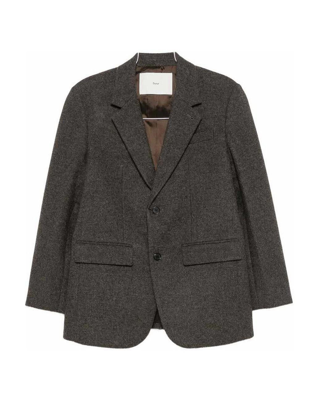 DUNST Black Wool Single-Breasted Blazer Jacket