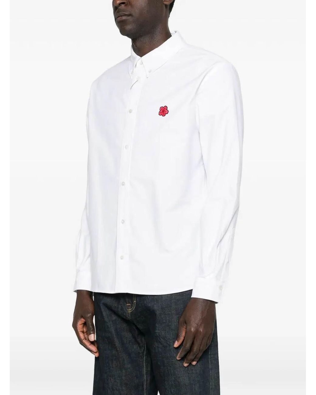KENZO White Boke Flower Crest Casual Shirt for men