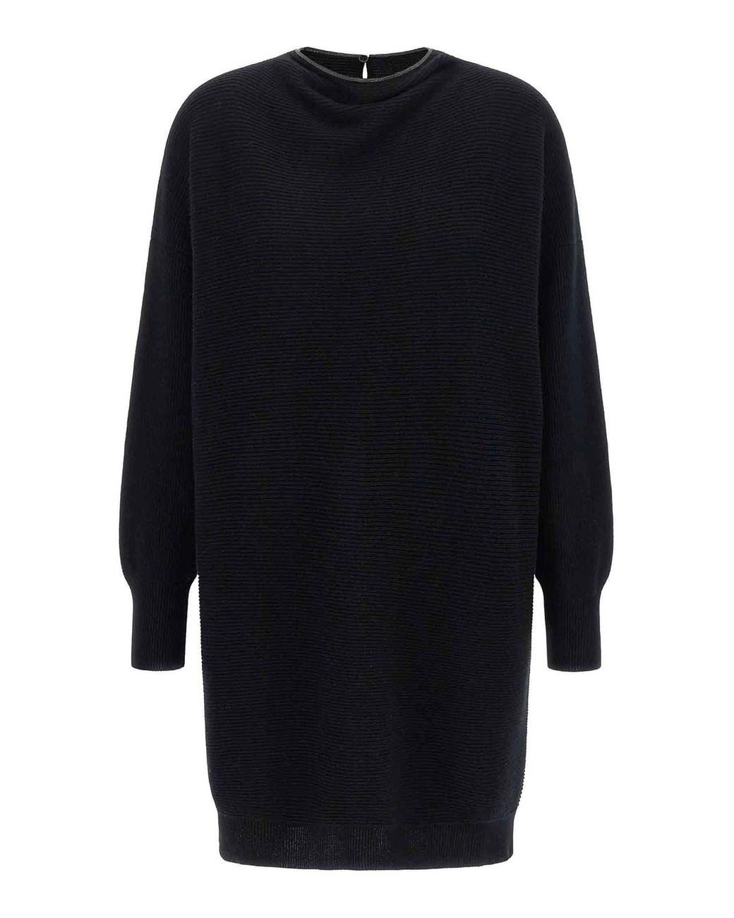 Brunello Cucinelli Blue Precious Collar Dress