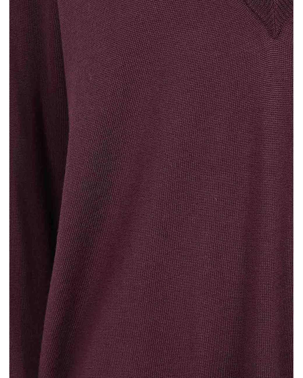 Nuur Purple Long Sleeves V Neck Sweater