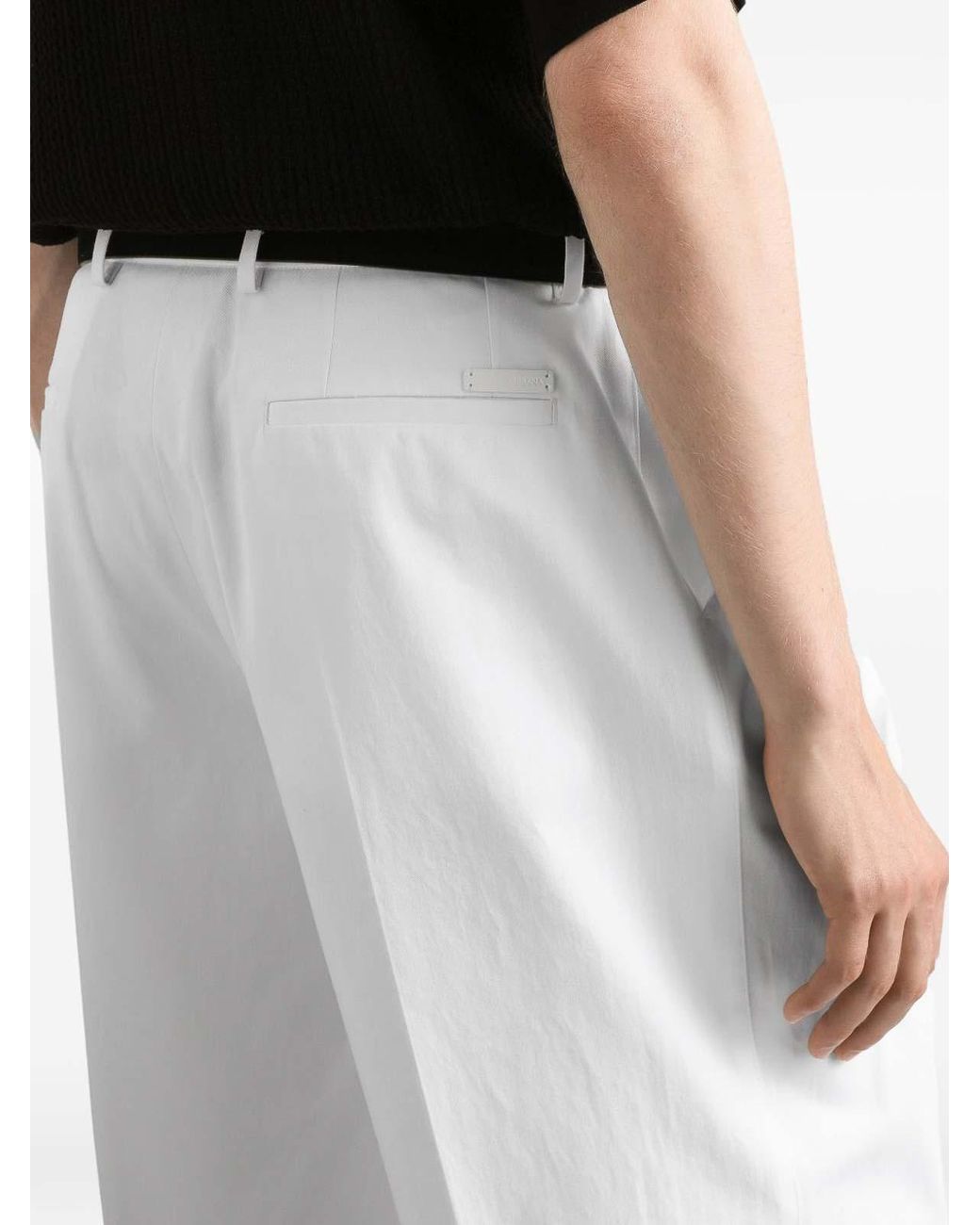 Dolce & Gabbana White Pleated Trousers for men