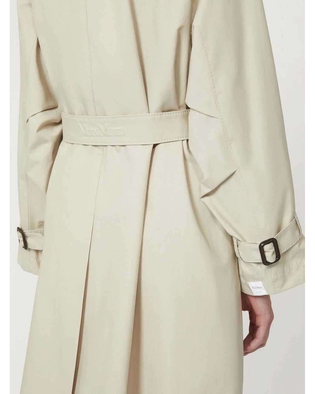 Max Mara Natural Double-Breasted Water-Repellent Twill Trench Coat