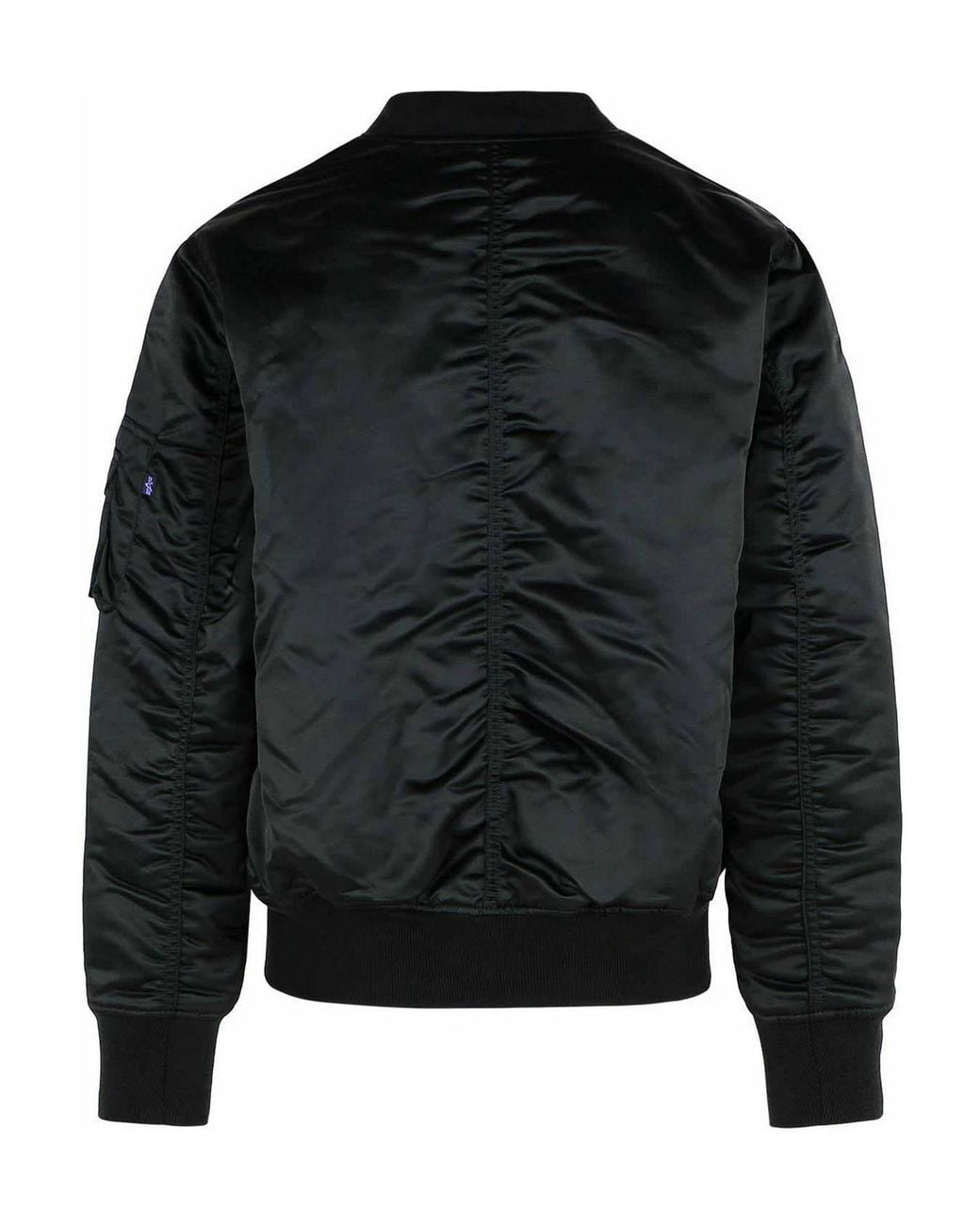 Alpha Industries Black Flight Nylon Bomber Jacket for men