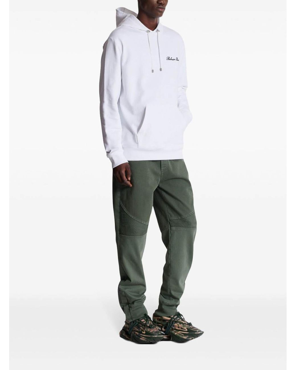Balmain White Iconic Sweatshirt for men