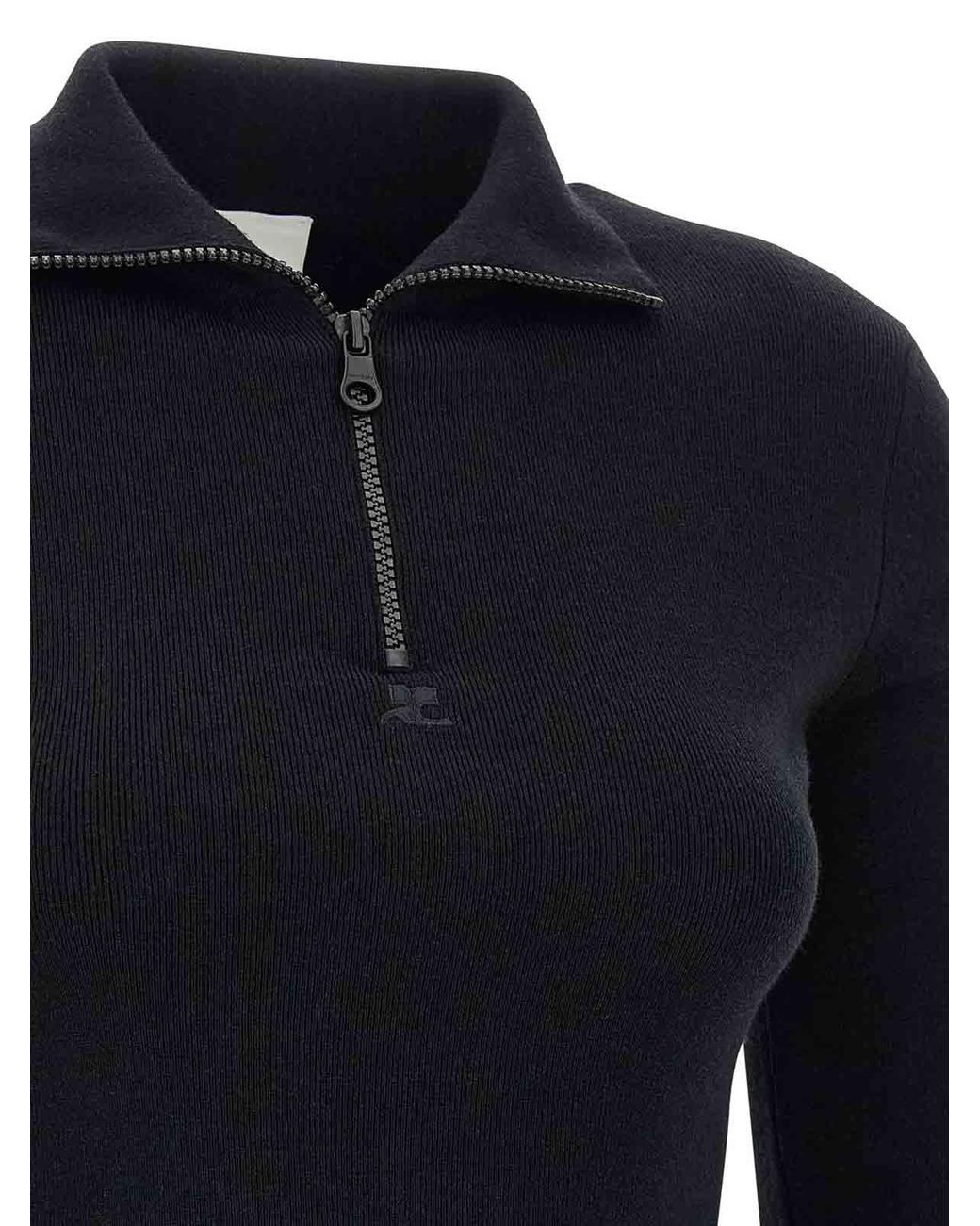 Courreges Blue Wool Knit Dress