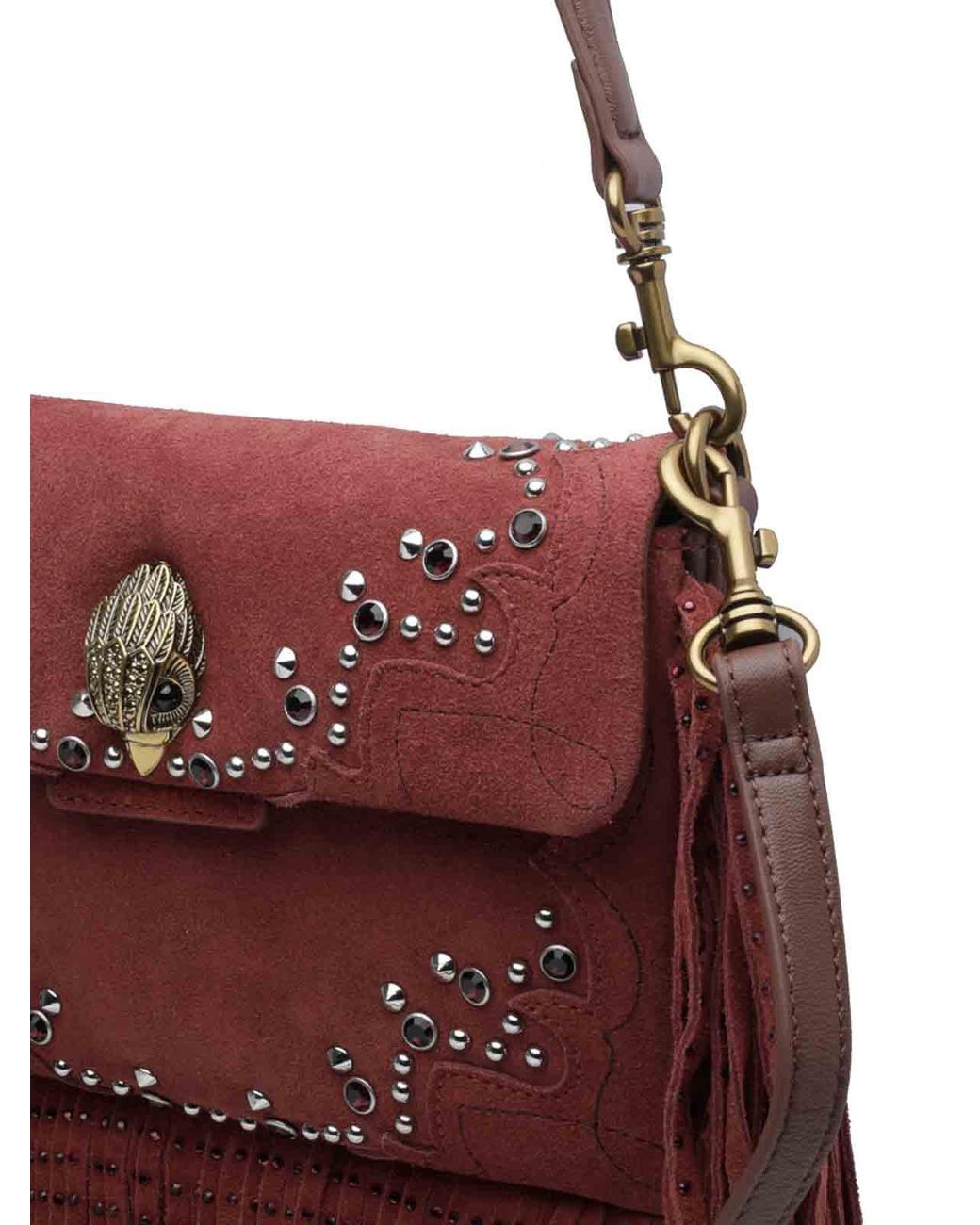 Kurt Geiger Red Oxford Fringe Shoulder Bag