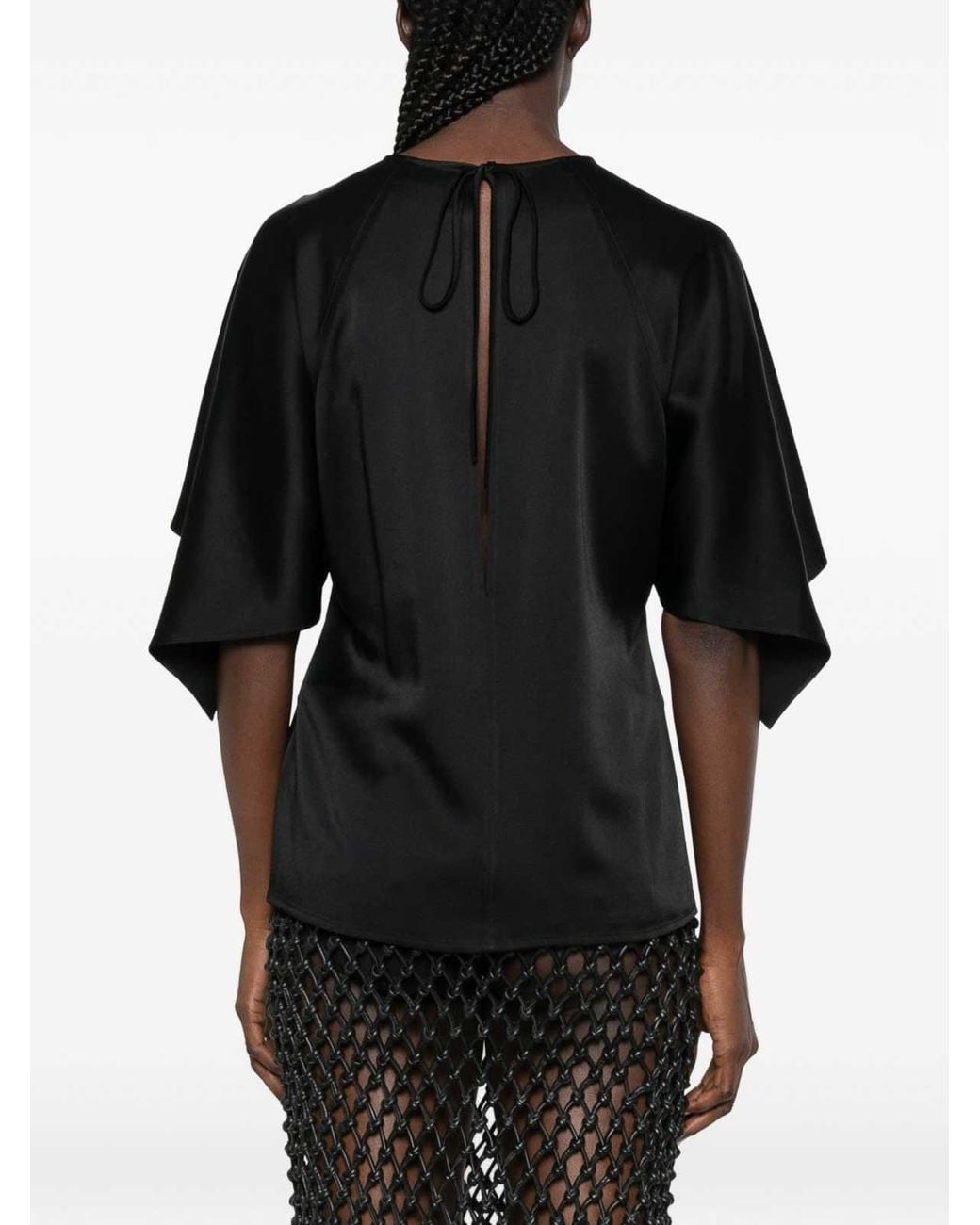 Stella McCartney Black Satin Silk Top