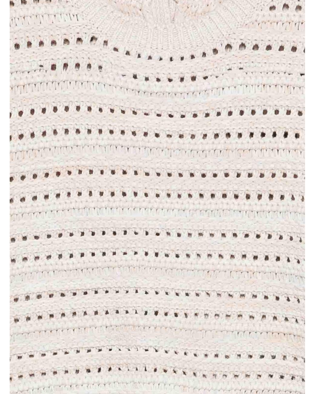 Emporio Armani White Cotton Open-Knit Cardigan